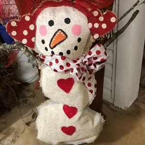 Door decoration a snowman